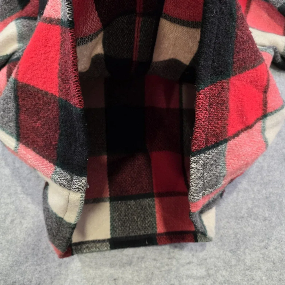 VTG 70s? LL Bean Jacket Mens XL Red Plaid Wool Flannel 552B Script Heavy Hunting